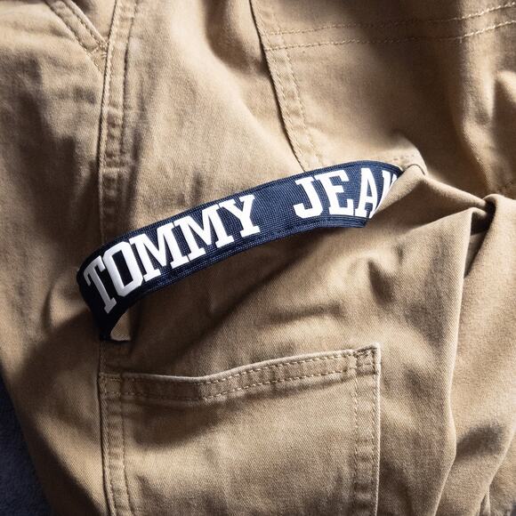 Tommy Jeans Khaki Carpenter Pants Y2K Utility Straight Leg Women’s 28 - Picture 8 of 10